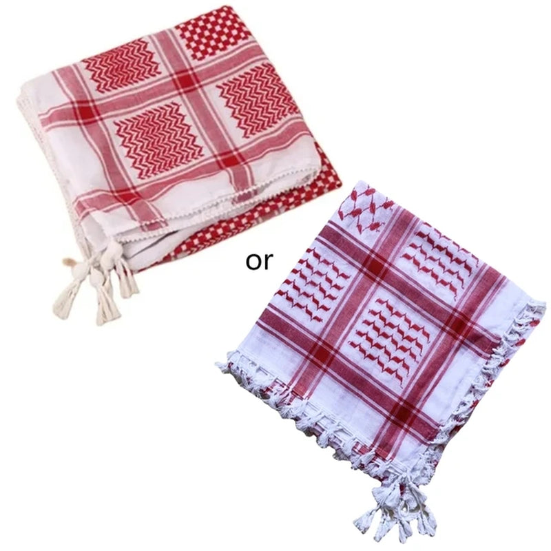 Arab Jacquard Pattern Adult Religious Scarf Hiphop Keffiyeh Headscarf Adjustable Turban Multi-Purpose Headscarf