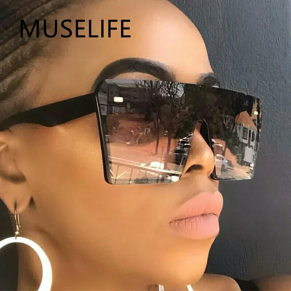 Classic Vintage Square Sunglasses Woman Siamese Oversized Sunglasses Woman/Men Retro Sunglasses Lentes De Sol Mujer